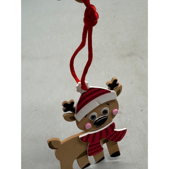 Reindeer Foam Christmas Ornament With Red Hanging Loop brown red 4.75" READ - Picture 8 of 8
